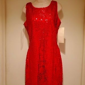 Vintage Roberta Red Sequined Dress Measurement